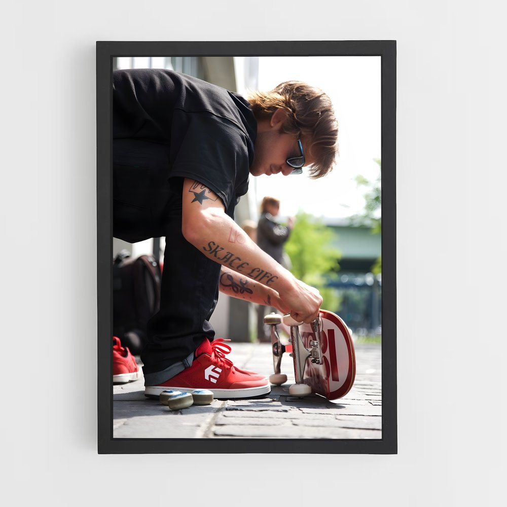 Poster L'Art du Lacer – affiche Skateboard (vue 2)